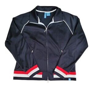 Vintage 90s FUDA Black Track Jacket Two Way Zip Size XL Polyester Cotton